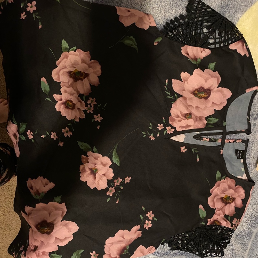 SHEIN Floral Silk Shirt